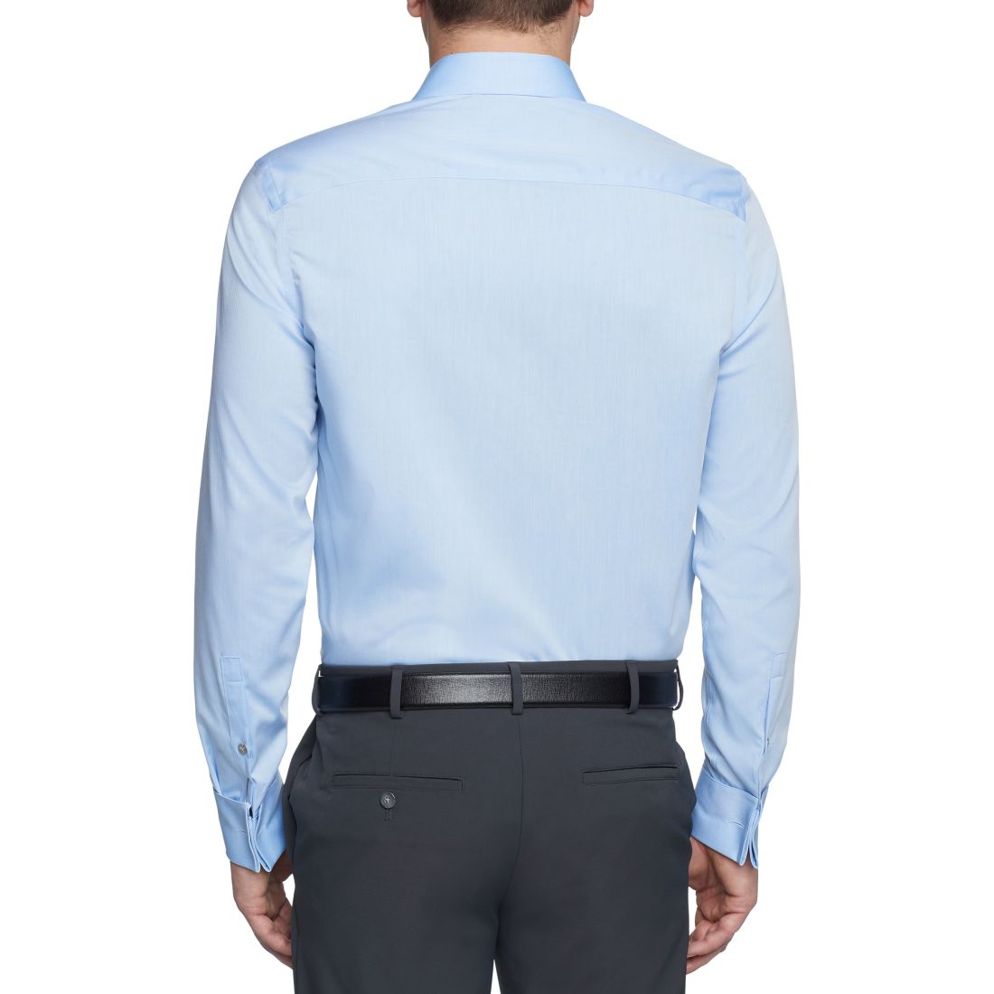 Calvin Klein Steel Men's Regular Fit Non-Iron Performance French Cuff Dress Shirt