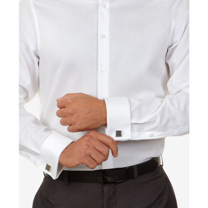 Calvin Klein Men's Slim-Fit Non-Iron Herringbone French Cuff Dress Shirt