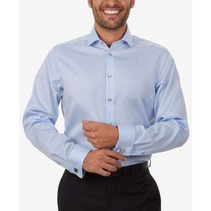 Calvin Klein Men's Slim-Fit Non-Iron Herringbone French Cuff Dress Shirt