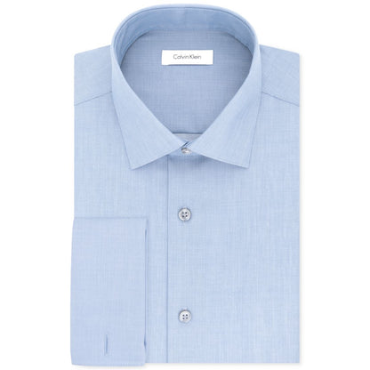 Calvin Klein Men's Slim-Fit Non-Iron Herringbone French Cuff Dress Shirt