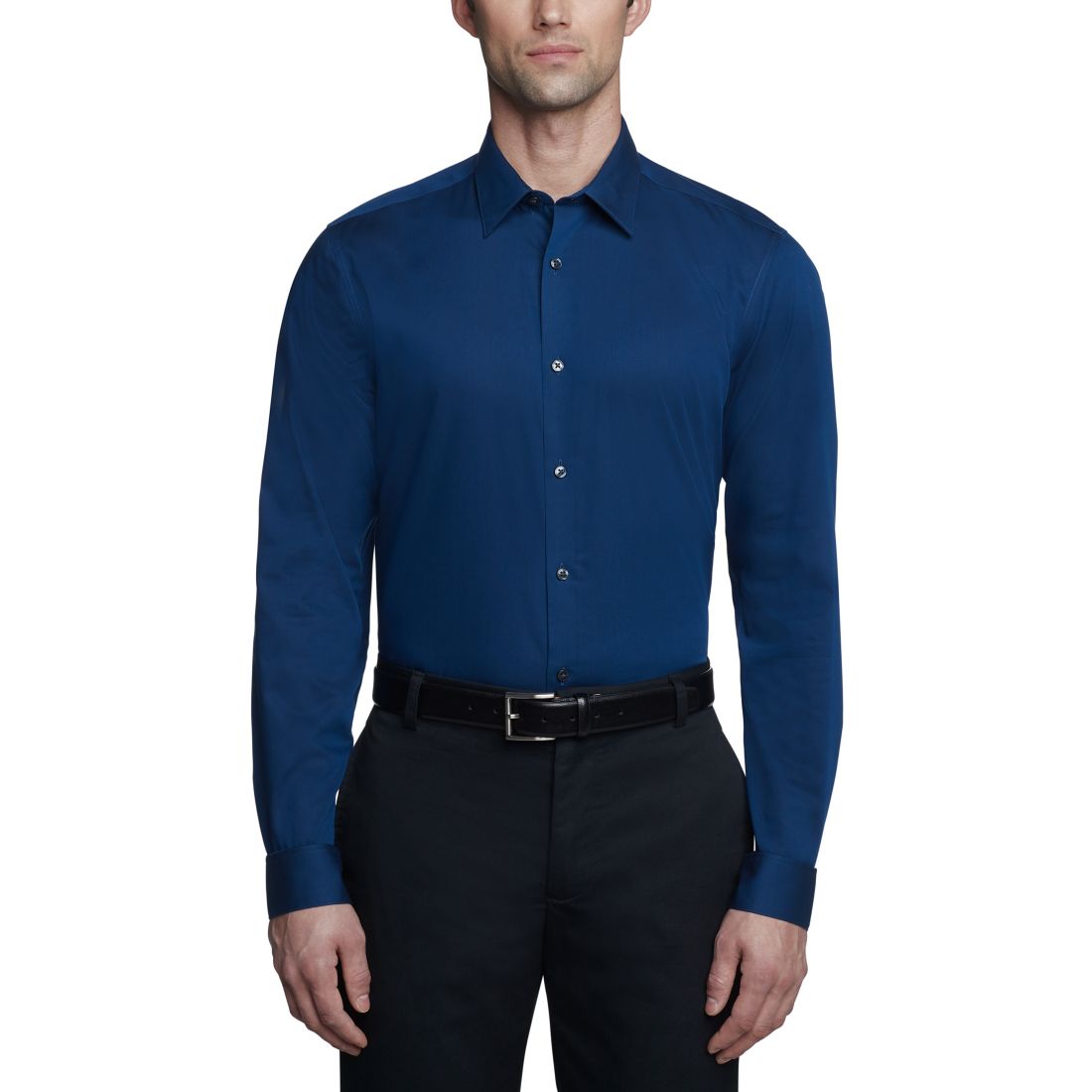 Calvin Klein Steel Men's Slim-Fit Non-Iron Herringbone Dress Shirt