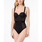 Dkny Women's Sheers Strapless Mesh-Panel Thong Bodysuit DK6008