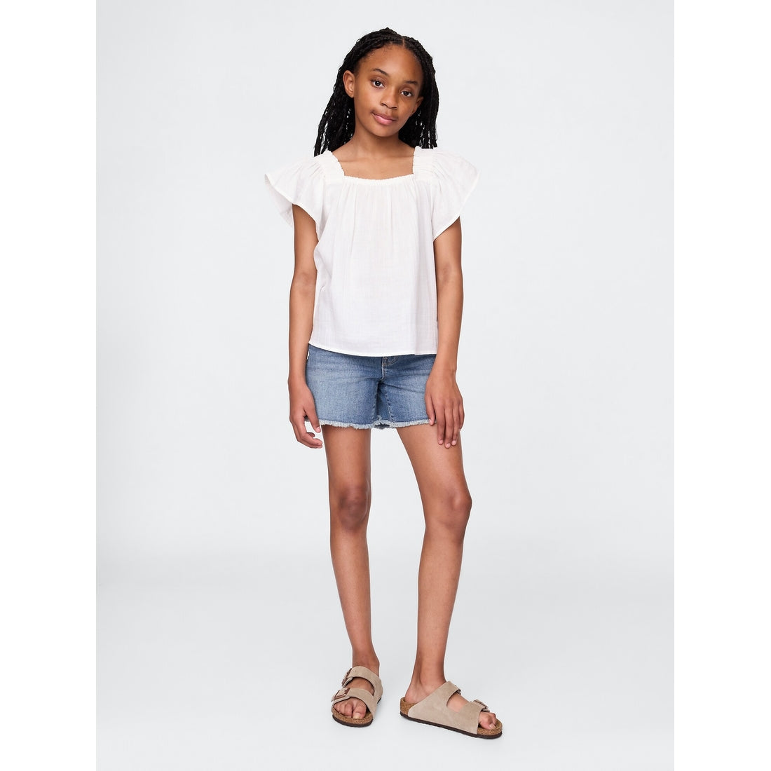 Girls' Denim Midi Shorts