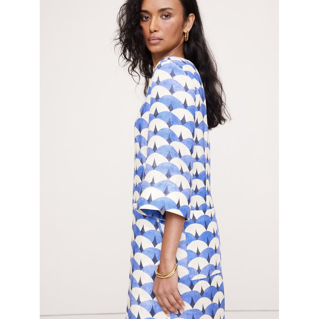 Women's Linen Scoop-Neck Maxi Dress