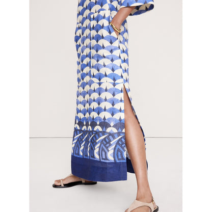 Women's Linen Scoop-Neck Maxi Dress