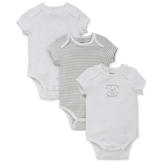 Little Me Baby Boys or Baby Girls Welcome To The World Bodysuits, Pack of 3