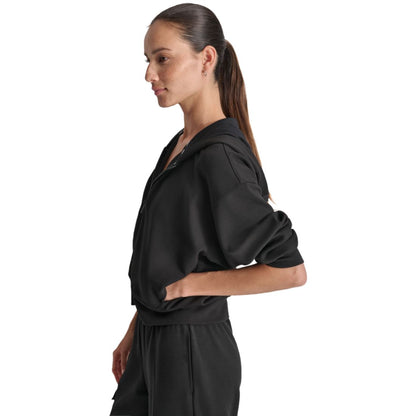 Dkny Sport Women's Drop-Shoulder High-Line Zip Scuba Hoodie