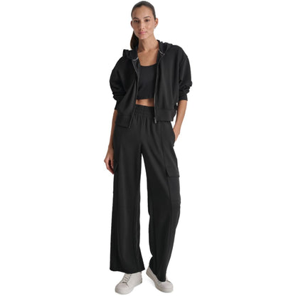 Dkny Sport Women's Drop-Shoulder High-Line Zip Scuba Hoodie