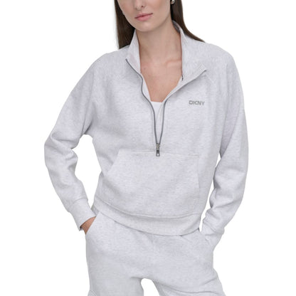 Dkny Sport Women's Studded-Logo Half-Zip Sweatshirt
