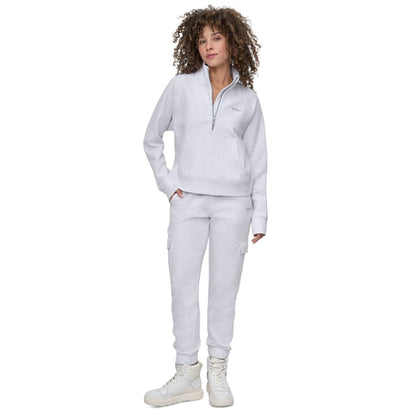 Dkny Sport Women's Studded-Logo Half-Zip Sweatshirt