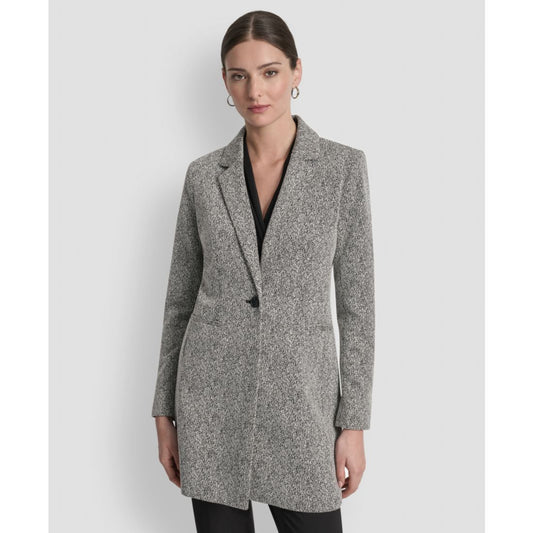 Dkny Petites Notch-Lapel Single-Button Long-Sleeve Jacket