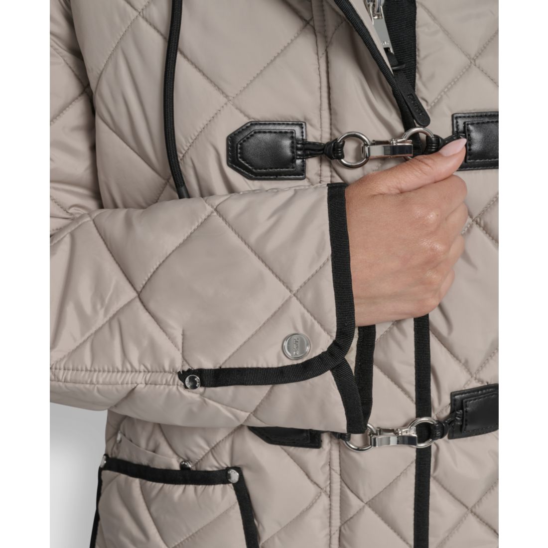 Dkny Women's Hooded Toggle Quilted Coat