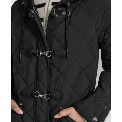 Dkny Women's Hooded Toggle Quilted Coat