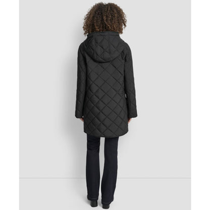 Dkny Women's Hooded Toggle Quilted Coat
