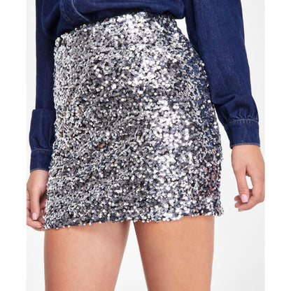 Dkny Jeans Women's Sequin Embellished Mini Skirt