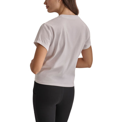Dkny Sport Women's Cotton Stud Logo Knot-Front T-Shirt