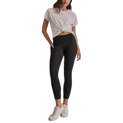 Dkny Sport Women's Cotton Stud Logo Knot-Front T-Shirt