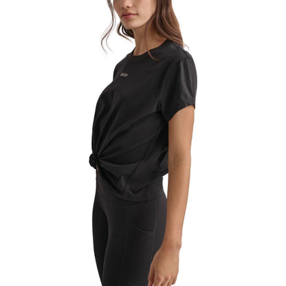 Dkny Sport Women's Cotton Stud Logo Knot-Front T-Shirt