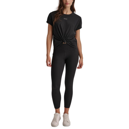 Dkny Sport Women's Cotton Stud Logo Knot-Front T-Shirt