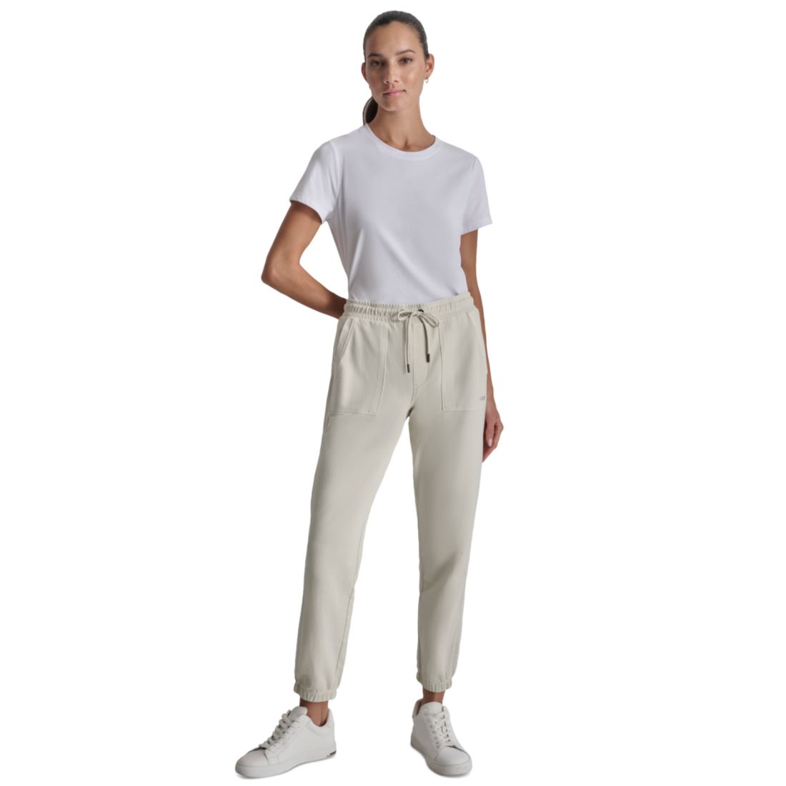 Dkny Sport Women's Cotton-Blend Tie-Waist Joggers