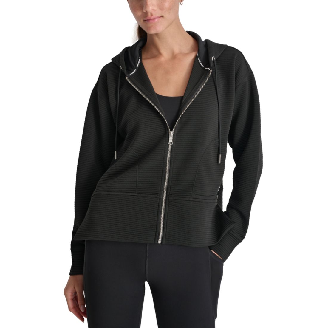 Dkny Women's Tech Ottoman Full-Zip Hoodie