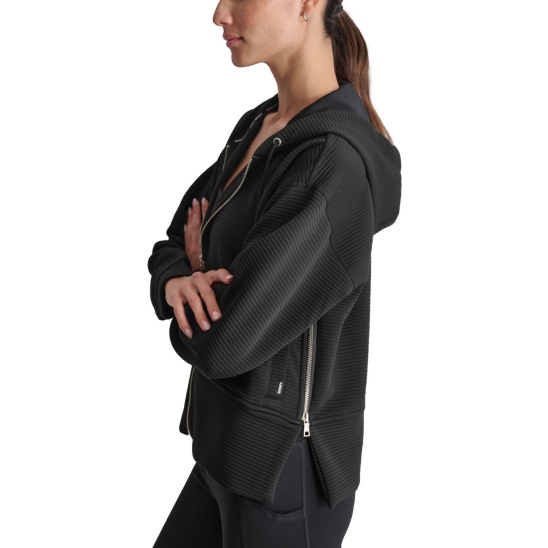Dkny Women's Tech Ottoman Full-Zip Hoodie
