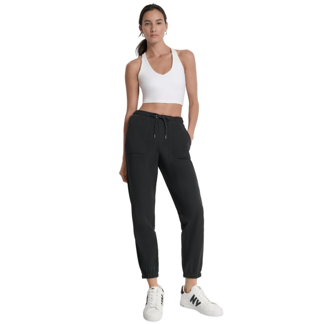Dkny Sport Women's Cotton-Blend Tie-Waist Joggers