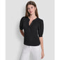 Dkny Jeans Women's Puff-Sleeve Henley Top