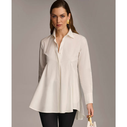 Donna Karan New York Women's A-Line Button Down Poplin Tunic