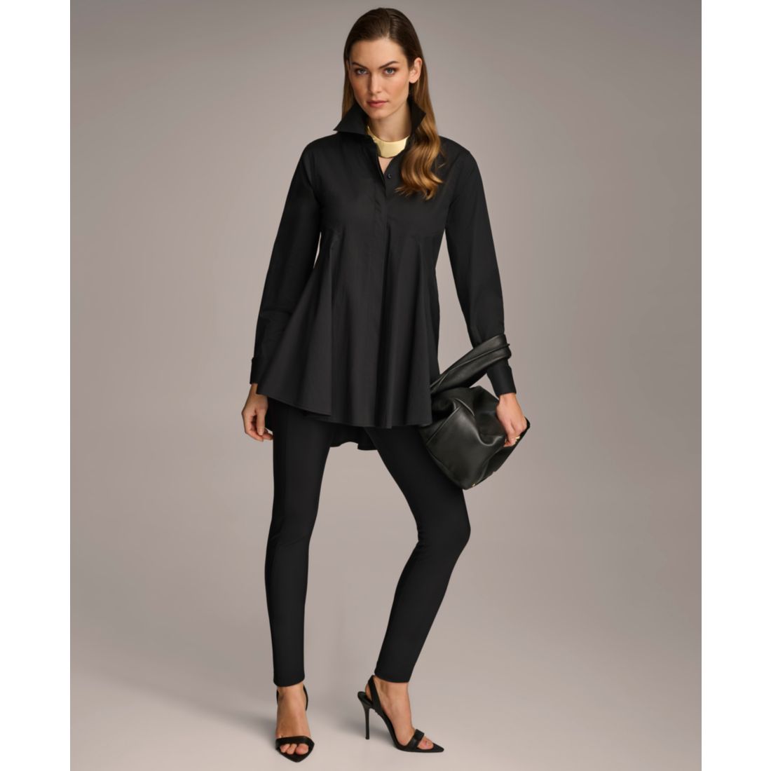 Donna Karan New York Women's A-Line Button Down Poplin Tunic