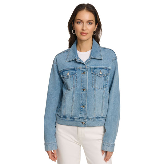Dkny Women's Foundation Denim Trucker Jacket