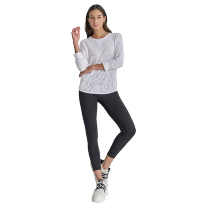 Dkny Women's Mini Slub Waffle Three Quarter Sleeve T-Shirt