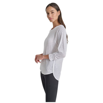Dkny Women's Mini Slub Waffle Three Quarter Sleeve T-Shirt