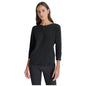 Dkny Women's Mini Slub Waffle Three Quarter Sleeve T-Shirt