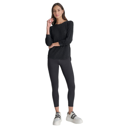 Dkny Women's Mini Slub Waffle Three Quarter Sleeve T-Shirt