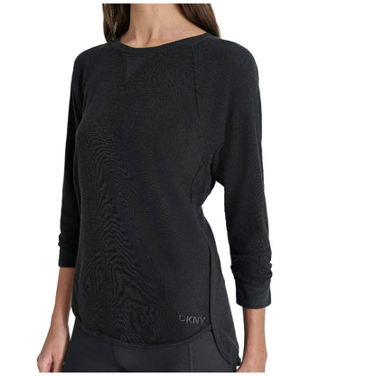 Dkny Women's Mini Slub Waffle Three Quarter Sleeve T-Shirt
