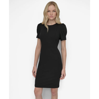 Dkny Women's Puff-sleeve Sheath Knee-length Dress
