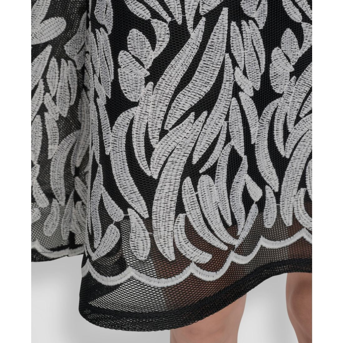 Dkny Embroidered Mesh Sleeveless Fit-and-flare Dress