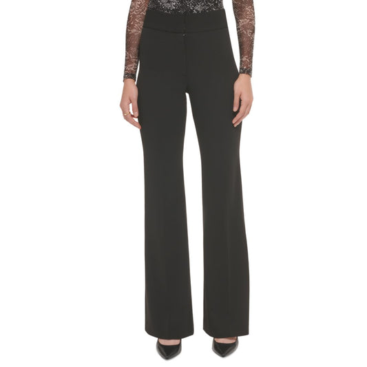 Dkny Polished High Waist Wide Leg Trousers