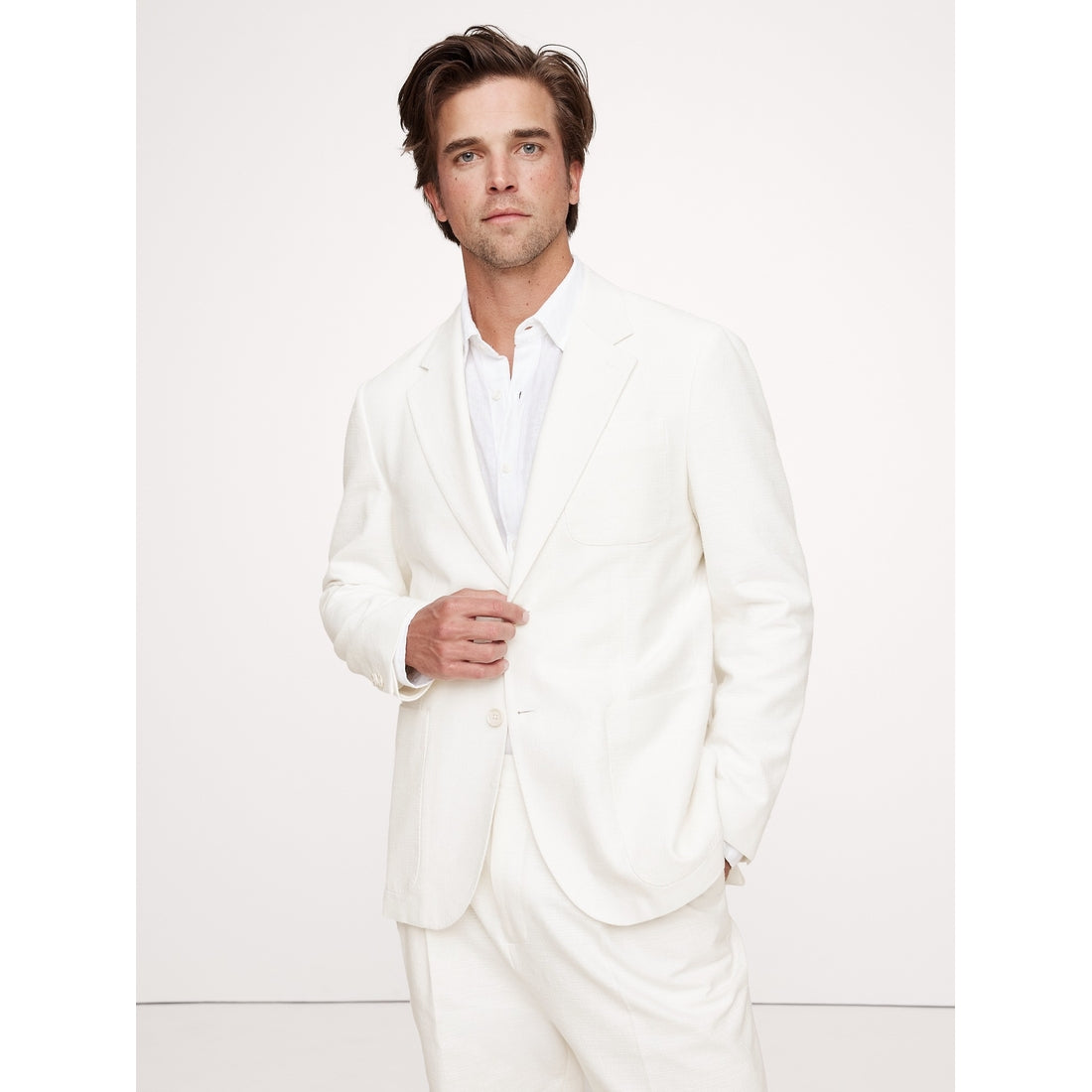 Cotton-Linen Blend Suit Jacket