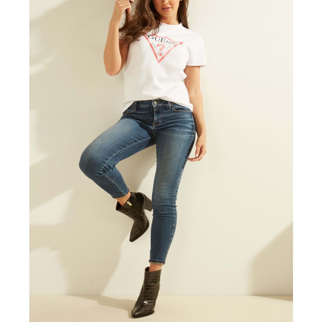Guess Women's Classic Fit Organic Cotton Logo T-Shirt