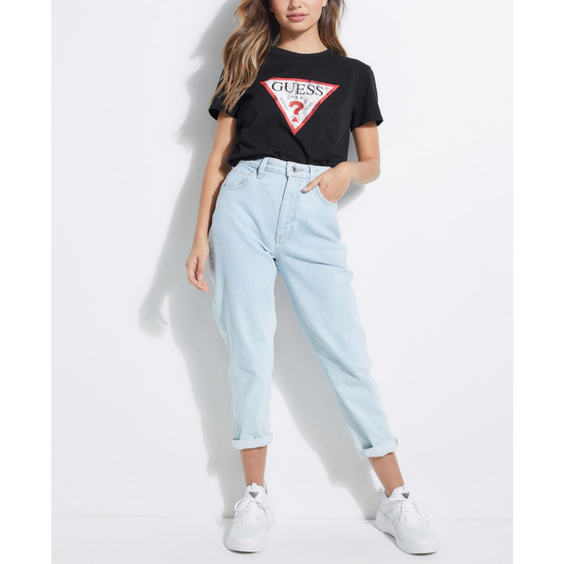 Guess Women's Classic Fit Organic Cotton Logo T-Shirt