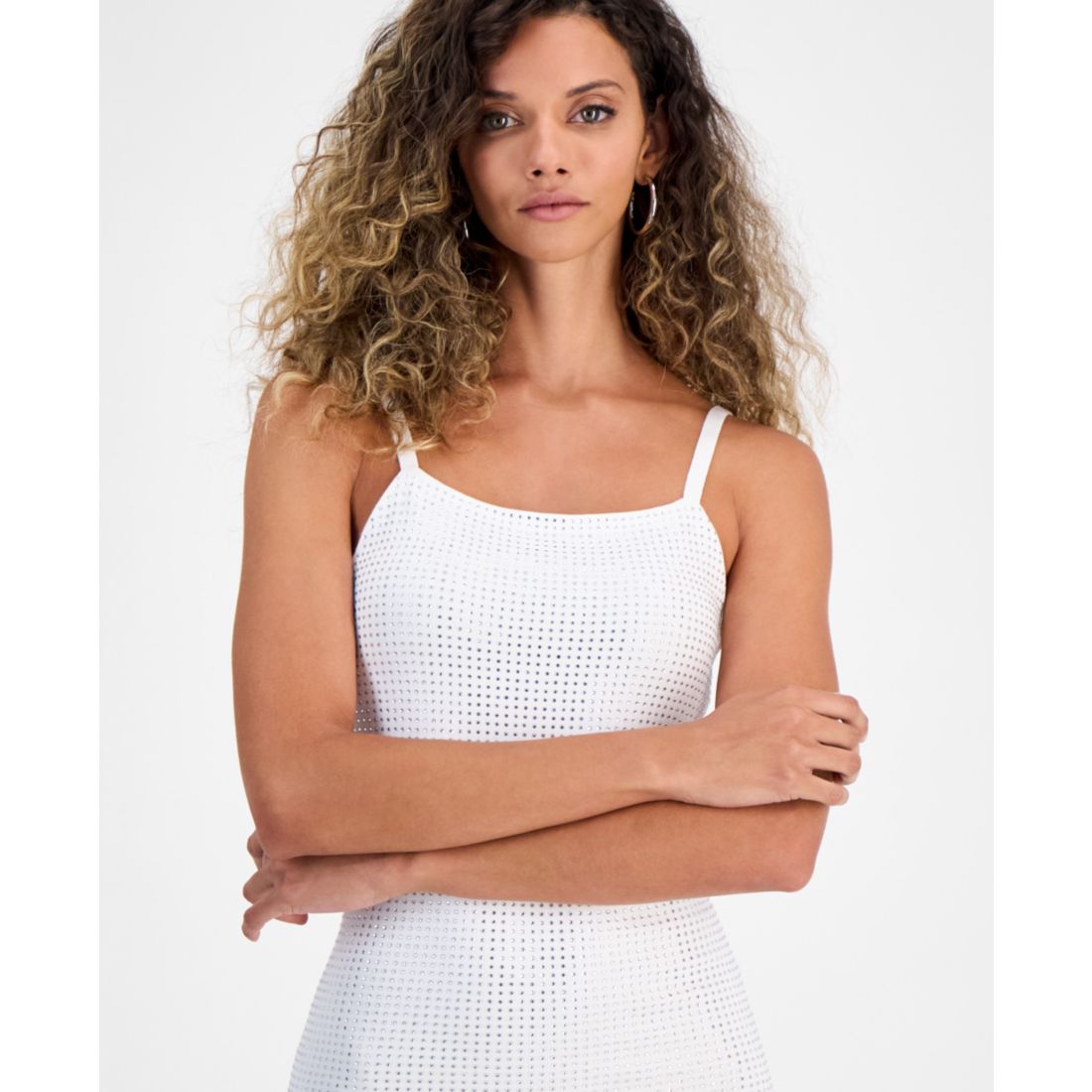 Guess Women's Khloe Rhinestone Sleeveless Sweater Dress