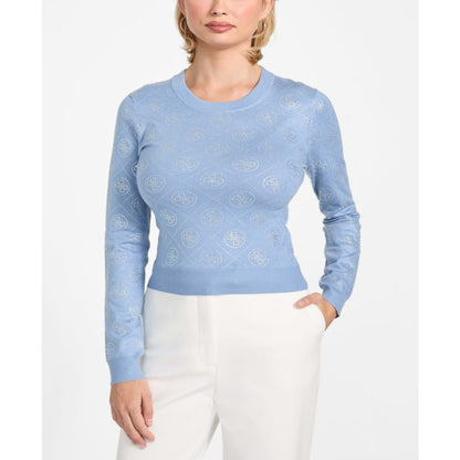 Guess Women's Long-Sleeve Crewneck Rhinestones 4G Sweater