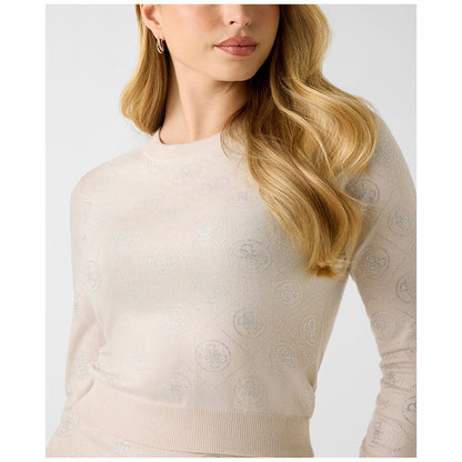 Guess Women's Long-Sleeve Crewneck Rhinestones 4G Sweater