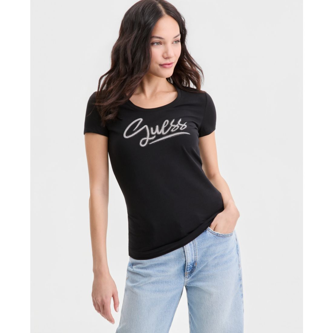 Guess Women's Short-Sleeve Script-Logo T-Shirt
