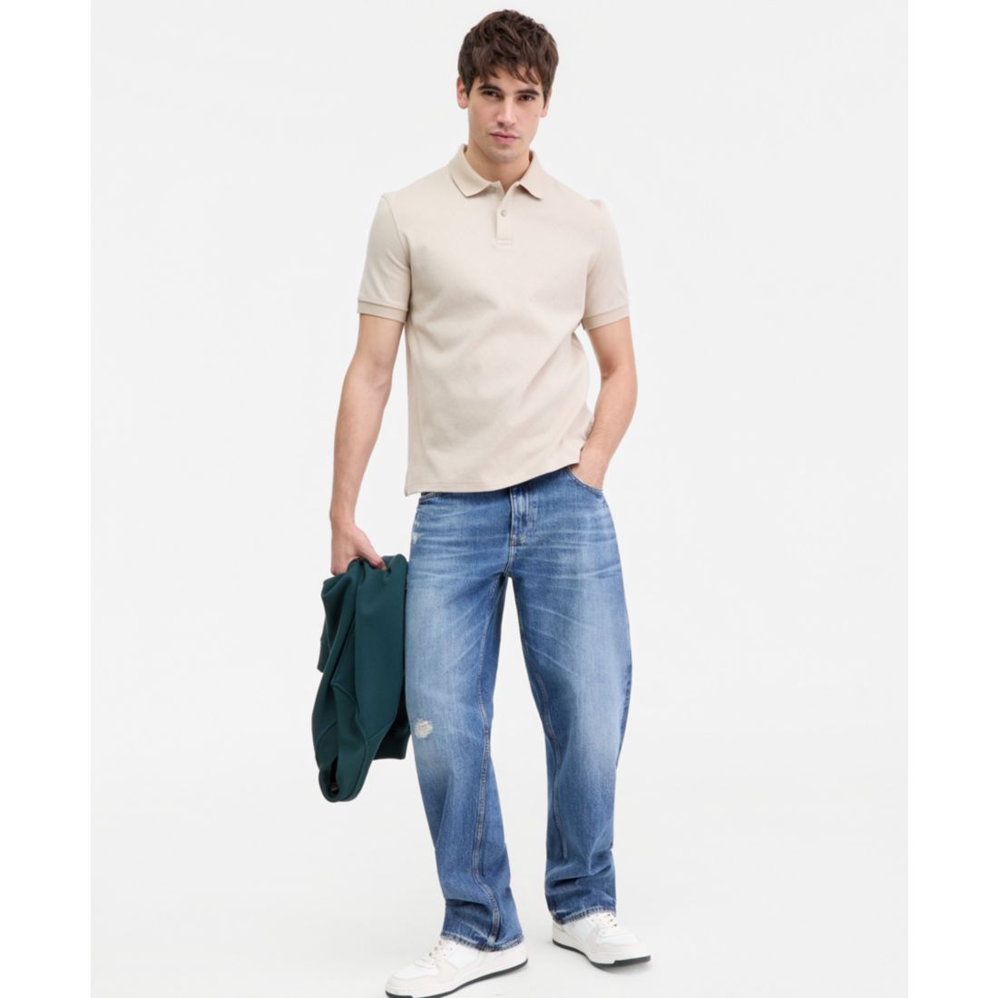 Guess Men's All-Over Jacquard Knit Polo Shirt
