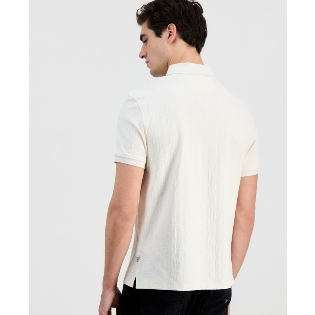 Guess Men's All-Over Jacquard Knit Polo Shirt