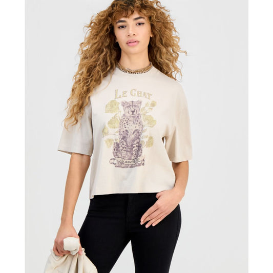Guess Women's Cotton Le Chat Oversize Graphic T-Shirt