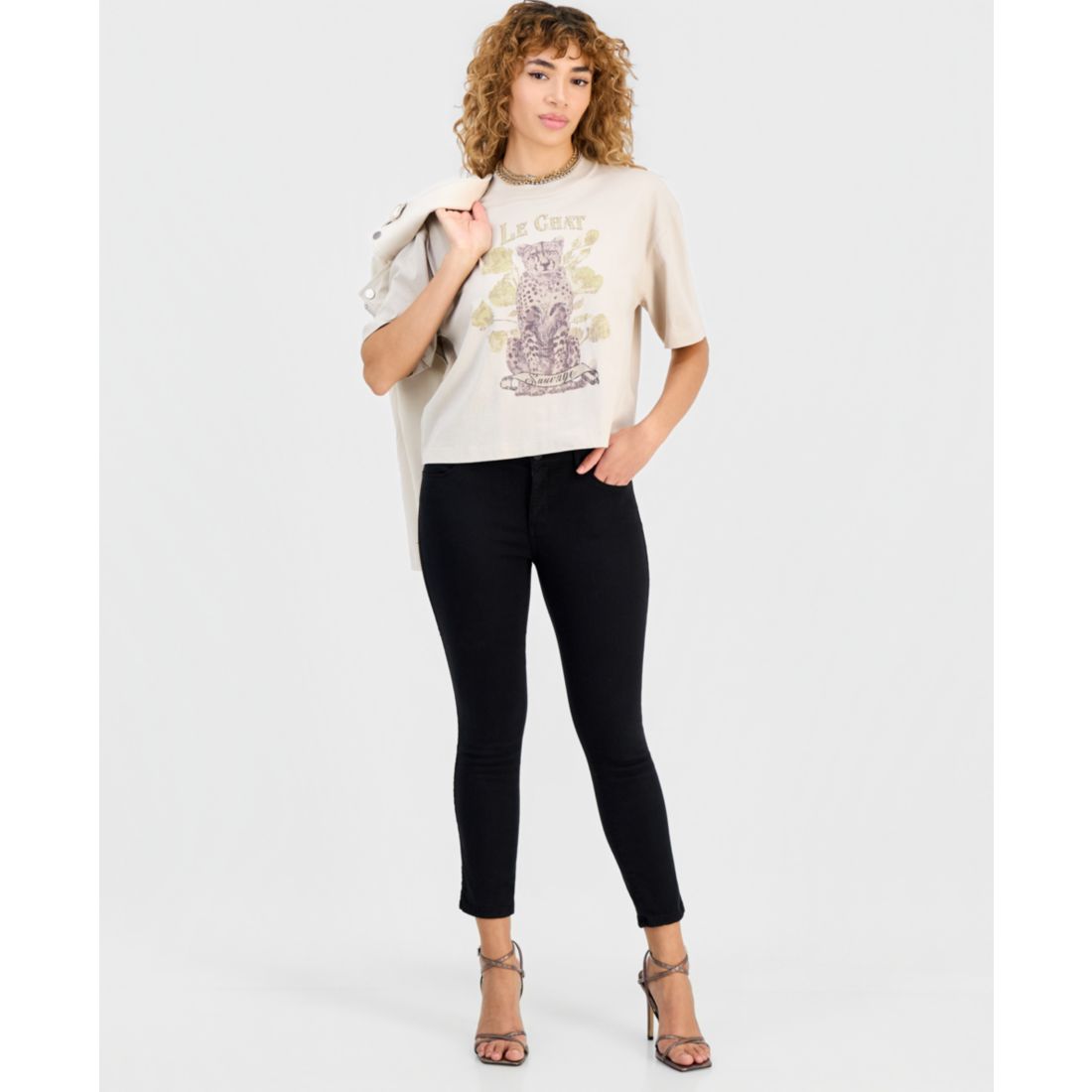 Guess Women's Cotton Le Chat Oversize Graphic T-Shirt